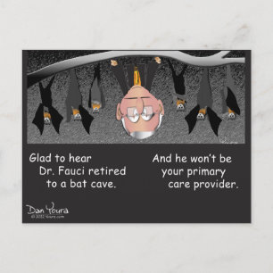 Dr Fauci Retired to a Bat Cave postcard
