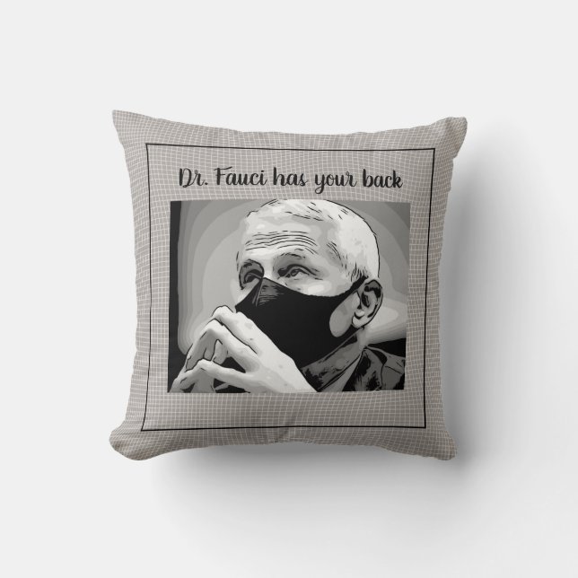 Dr. Fauci Throw Pillow (Front)
