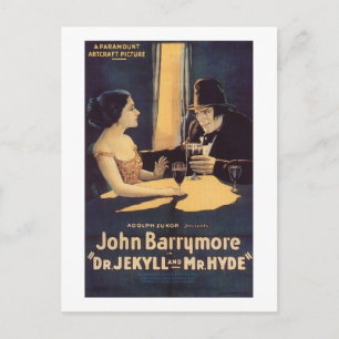 Dr. Jekyll and Mr. Hyde Silent Horror Movie Postcard