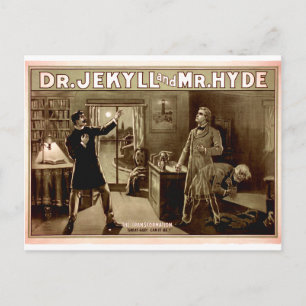 Dr. Jekyll and Mr. Hyde Vintage Illustration 1880s Postcard