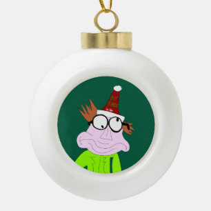 Dr. LeBrick Bah Humbug xmas Ceramic Ball Christmas Ornament