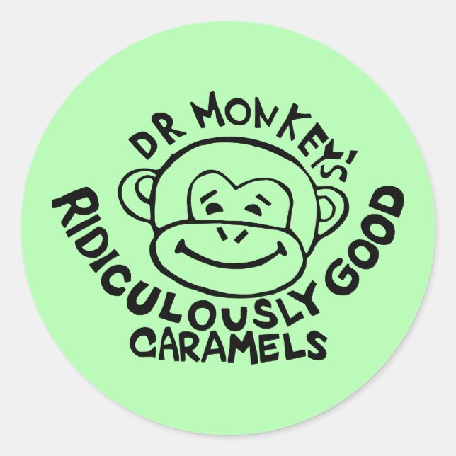 Dr. Monkey Round Stickers (Front)