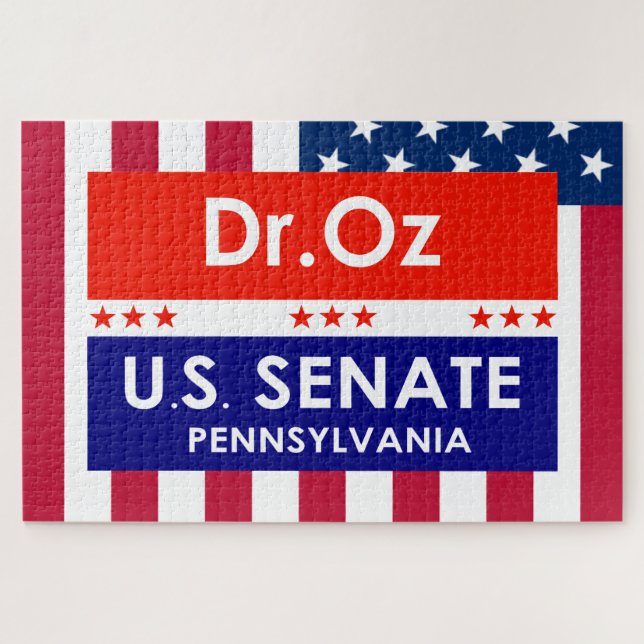Dr. Oz US Senate Pennsylvania Jigsaw Puzzle (Horizontal)