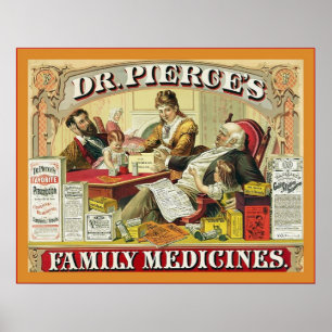 Dr. Peirce's Family Medicines ~ Vintage Advert Poster