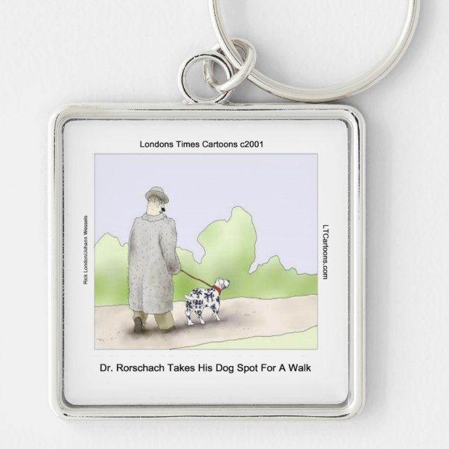 Dr Rorschach Takes Dog Spot 4 A Walk Funny Keychain (Front)
