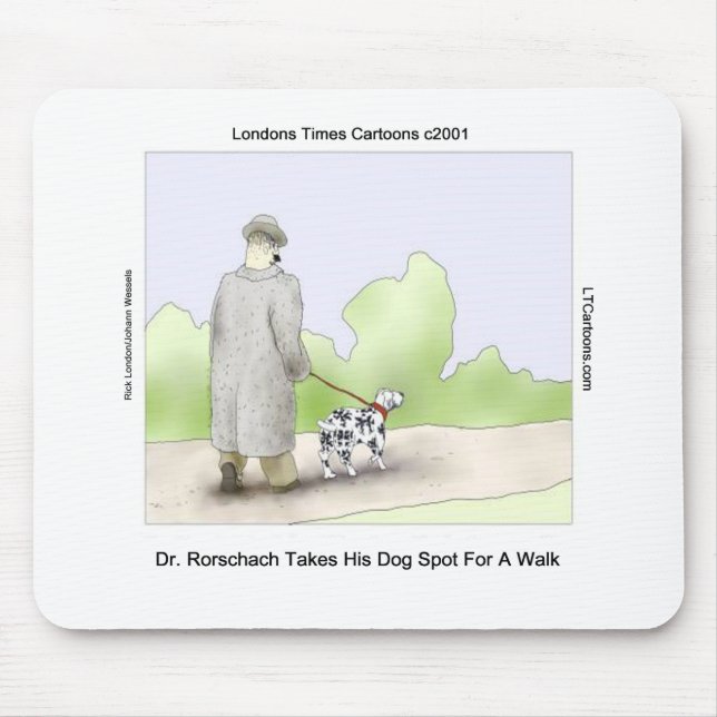 Dr Rorschach Takes Dog Spot 4 A Walk Funny Mouse Pad (Front)