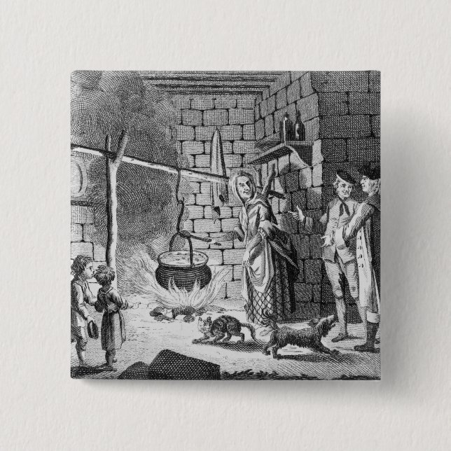 Dr Samuel Johnson's Introduction to a Highland 2 Inch Square Button (Front)