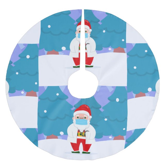dr santa claus covid christmas face mask doctor brushed polyester tree skirt (Front)
