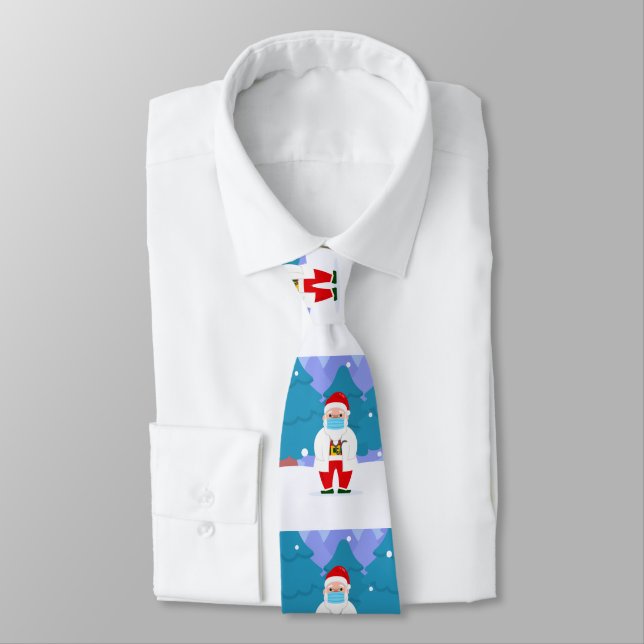 dr santa claus covid christmas face mask doctor tie (Tied)