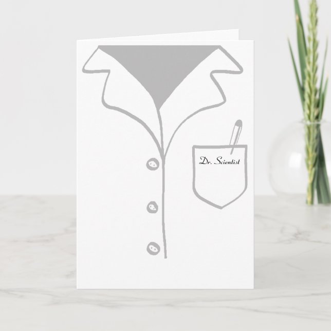 Dr. Scientist lab coat card - customizable! (Front)