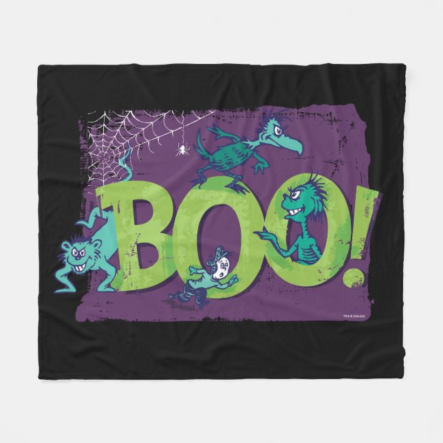 Dr. Seuss | BOO! Halloween Graphic Fleece Blanket (Front (Horizontal))
