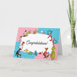 Dr. Seuss Book Characters   Pastel Congratulations Card