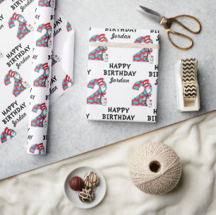 Dr. Seuss Cat in the Hat 2nd Birthday Wrapping Paper