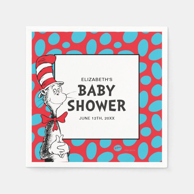 Dr. Seuss Cat in the Hat Baby Shower Napkin (Front)
