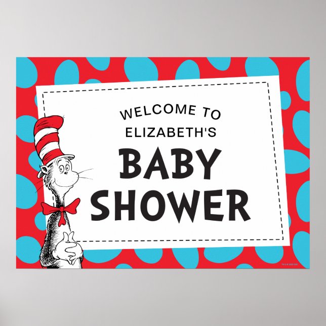 Dr. Seuss | Cat in the Hat Baby Shower Poster (Front)