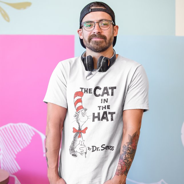 Dr. Seuss | Cat in the Hat Book T-Shirt (Person wearing shirt)