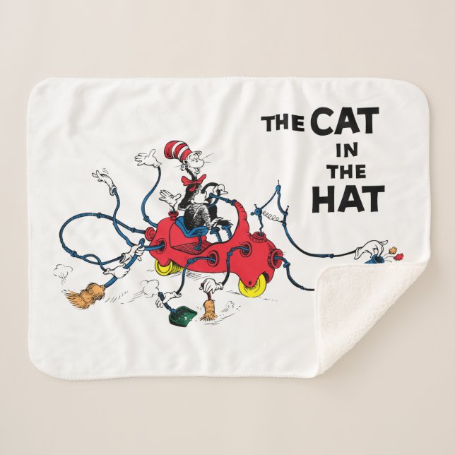 Dr. Seuss | Cat in the Hat Cleans Up Sherpa Blanket (Front (Horizontal))