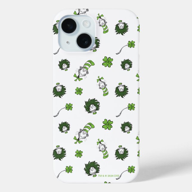 Dr. Seuss | Cat in the Hat Clover Pattern Case-Mate iPhone Case (Back)