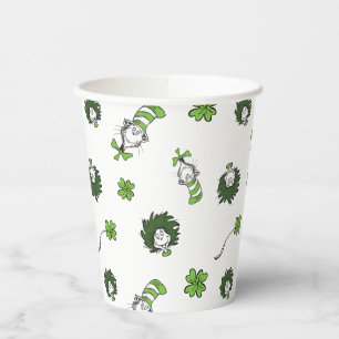 Dr. Seuss   Cat in the Hat Clover Pattern Paper Cups