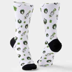 Dr. Seuss   Cat in the Hat Clover Pattern Socks