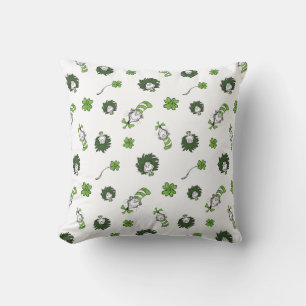 Dr. Seuss Cat in the Hat Clover Pattern Throw Pillow