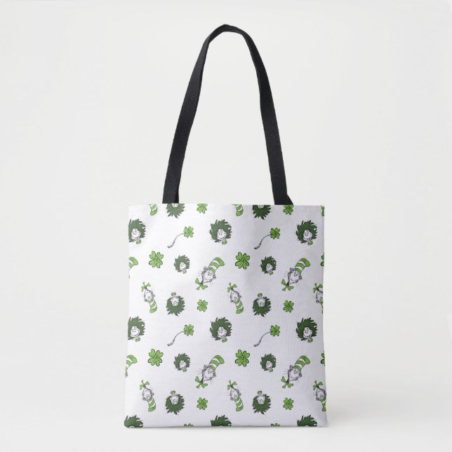 Dr. Seuss | Cat in the Hat Clover Pattern Tote Bag (Front)