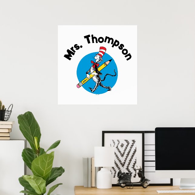 Dr. Seuss | Cat in the Hat Custom Name Poster (Home Office)