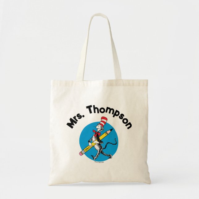 Dr. Seuss | Cat in the Hat Custom Name Tote Bag (Front)