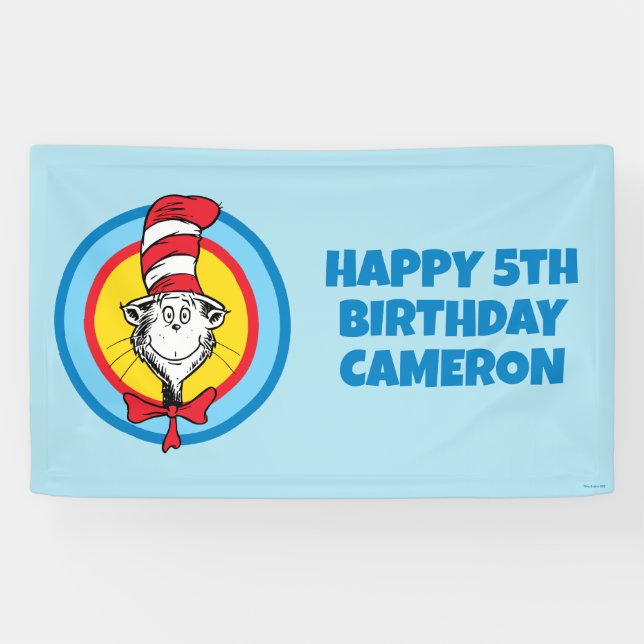 Dr. Seuss | Cat in the Hat Head Graphic Banner (Horizontal)