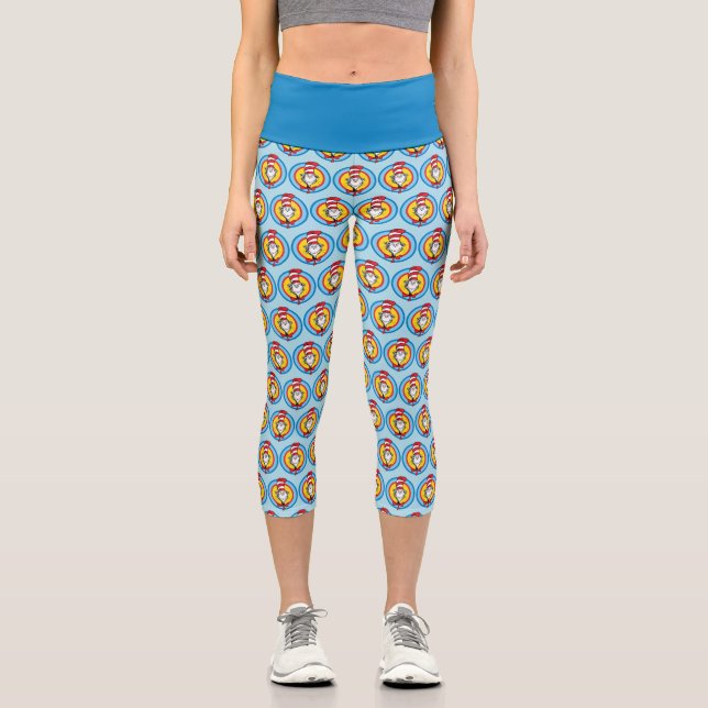 Dr. Seuss | Cat in the Hat Head Graphic Capri Leggings (Front)