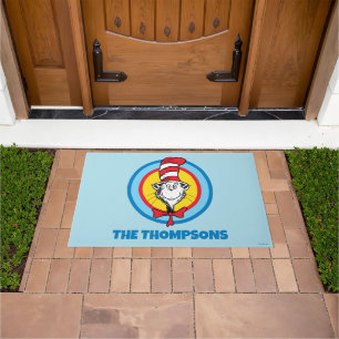 Dr. Seuss   Cat in the Hat Head Graphic Doormat