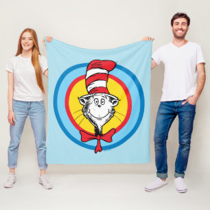 Dr. Seuss   Cat in the Hat Head Graphic Fleece Blanket