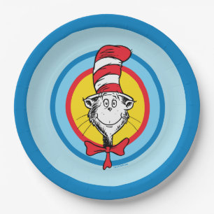 Dr. Seuss   Cat in the Hat Head Graphic Paper Plate