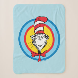 Dr. Seuss   Cat in the Hat Head Graphic Sherpa Blanket