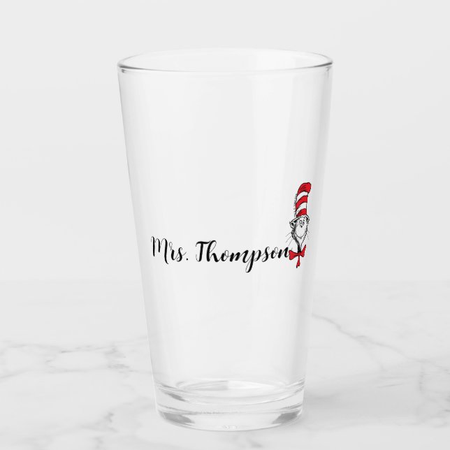 Dr. Seuss | Cat in the Hat Icon Custom Name Glass (Front)