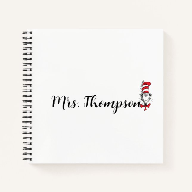 Dr. Seuss | Cat in the Hat Icon Custom Name Notebook (Front)