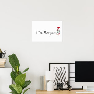 Dr. Seuss   Cat in the Hat Icon Custom Name Poster
