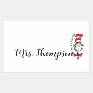 Dr. Seuss   Cat in the Hat Icon Custom Name Sticker