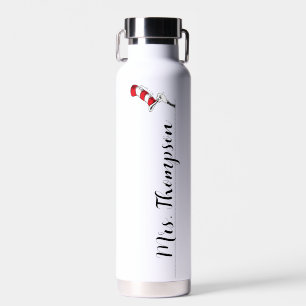 Dr. Seuss   Cat in the Hat Icon Custom Name Water Bottle