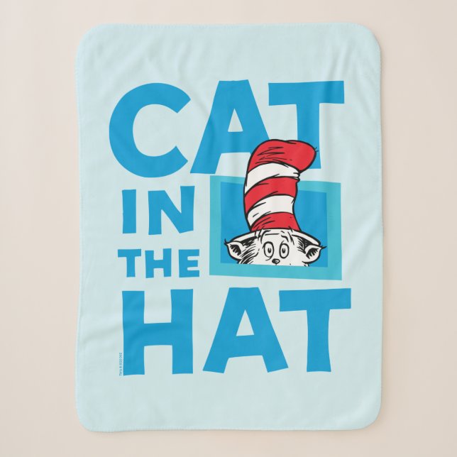 Dr. Seuss | Cat in the Hat Logo Sherpa Blanket (Front)