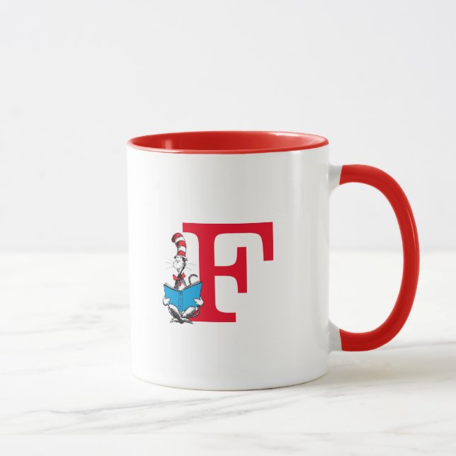 Dr. Seuss Cat in the Hat - Reading Monogram F Mug (Right)