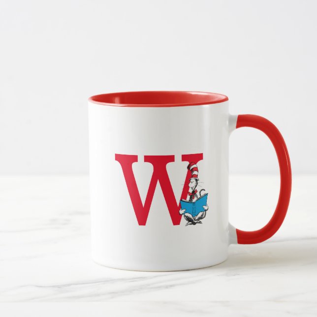 Dr. Seuss Cat in the Hat - Reading Monogram W Mug (Right)