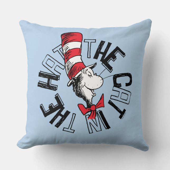 Dr. Seuss | Cat in the Hat Round Art Throw Pillow (Front)