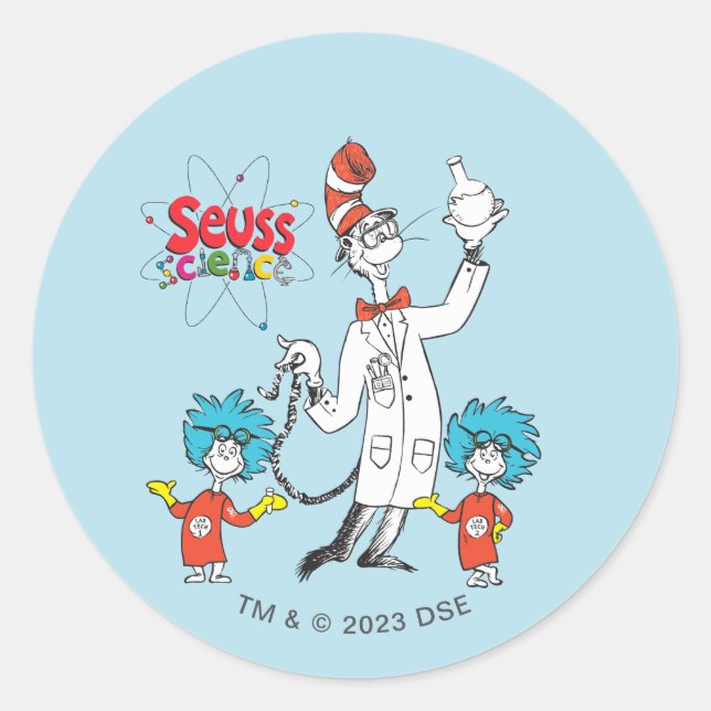 Dr. Seuss | Cat in the Hat Seuss Science Classic Round Sticker (Front)