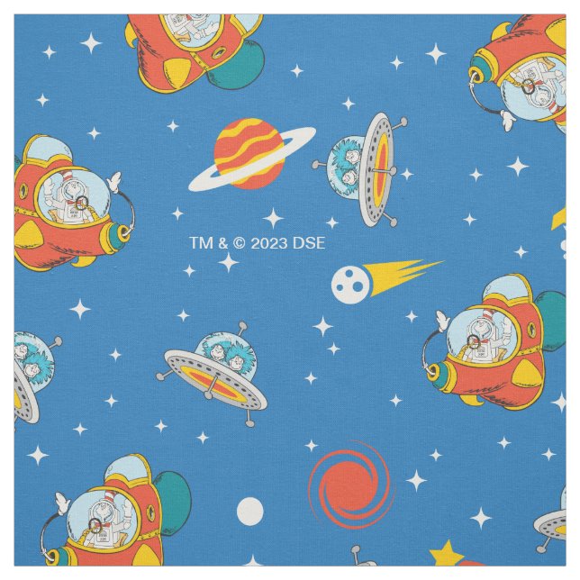 Dr. Seuss | Cat in the Hat Space Pattern Fabric (Swatch)