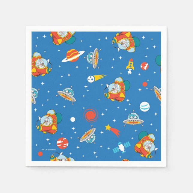 Dr. Seuss | Cat in the Hat Space Pattern Napkin (Front)