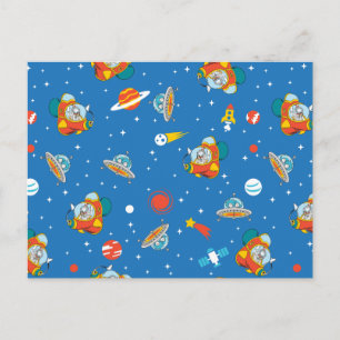 Dr. Seuss Cat in the Hat Space Pattern Postcard
