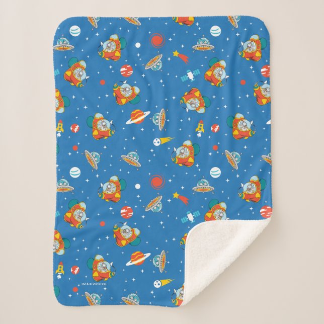 Dr. Seuss | Cat in the Hat Space Pattern Sherpa Blanket (Front)
