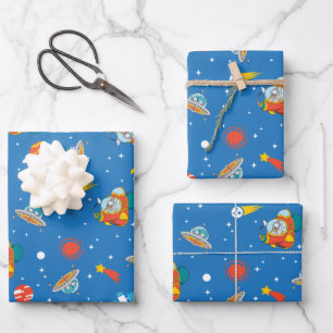 Dr. Seuss   Cat in the Hat Space Pattern Wrapping Paper Sheet