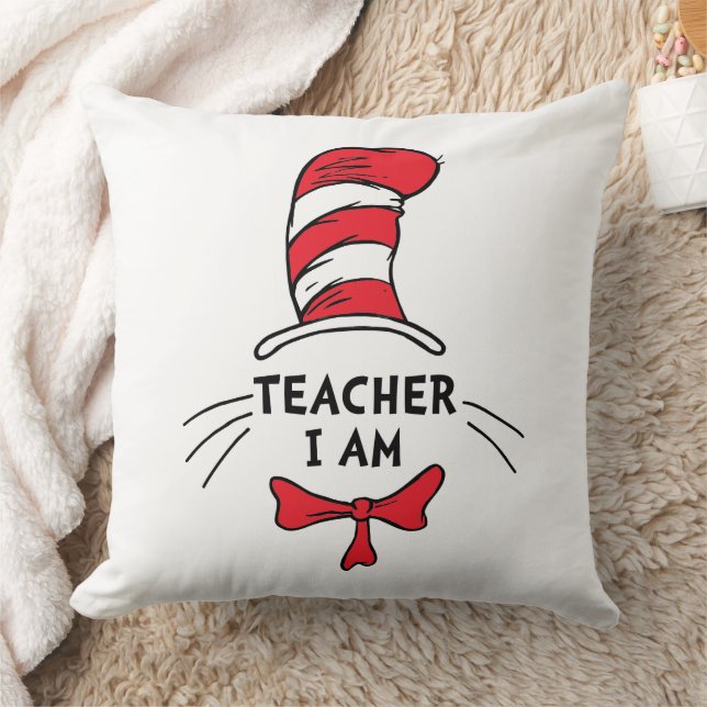 Dr. Seuss | Cat in the Hat - Teacher I am Throw Pillow (Blanket)